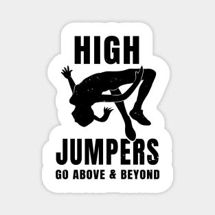 Womens High Jump Above Pun Girl Athlete Gift Magnet