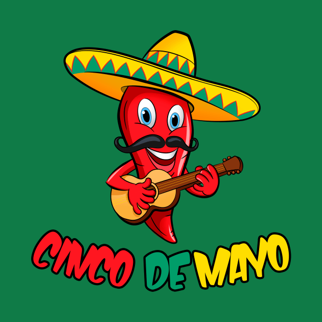 Fun Cinco De Mayo Red Pepper Sombrero by guitar75