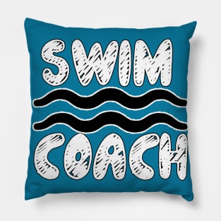 Swim Coach Tee, Sports Tee, Water Sport Shirt, Waves Tee, Best Selling T-Shirts,  Gift Idea Pillow