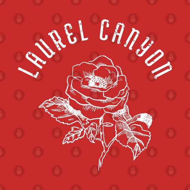 Laurel Canyon rose  - white print by retropetrol