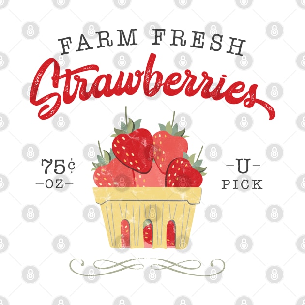 Vintage Farm Fresh Strawberries by figandlilyco