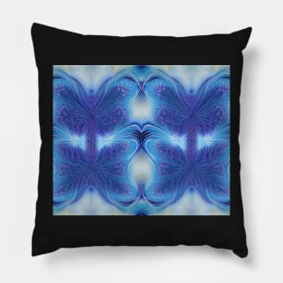 Indigo Aesthetic - Blue Fractals Abstract Pattern Pillow