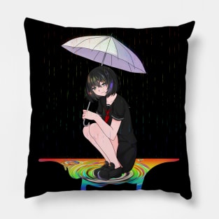 Raining Rainbow Pillow