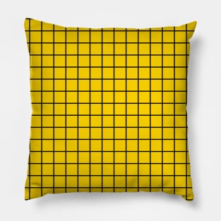 Yellow Math Grid Graph Paper Pattern Pillow