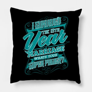 '19th Wedding Anniversary' Cute Wedding Gift Pillow