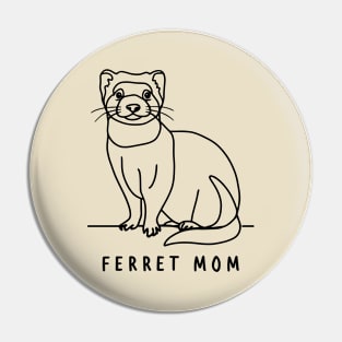 Ferret Mom Line Art Pin