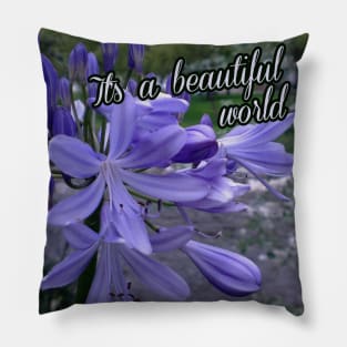 beautiful blue flower on the river Pillow