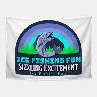 Freezing Temps, Sizzling Excitement: Ice Fishing Fun Winter Fishing Tapestry