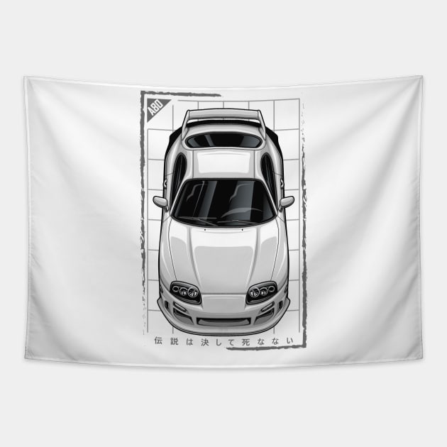 Supra JZA80 MKIV (Super White) Tapestry by Jiooji Project