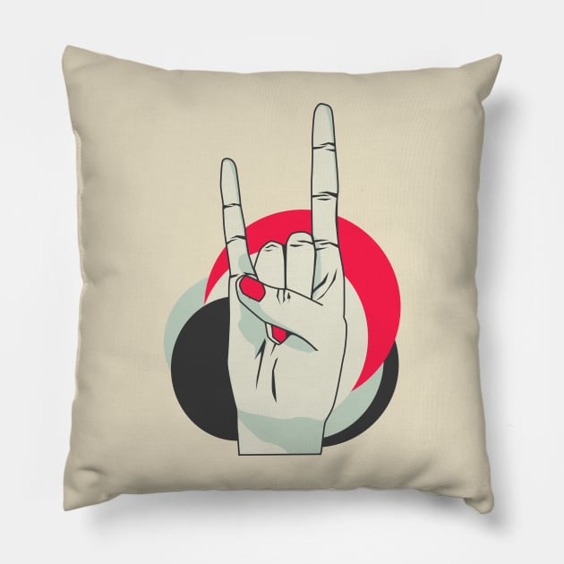 metal - PUT YOUR HANDS UP Pillow by ichsan_maulana22