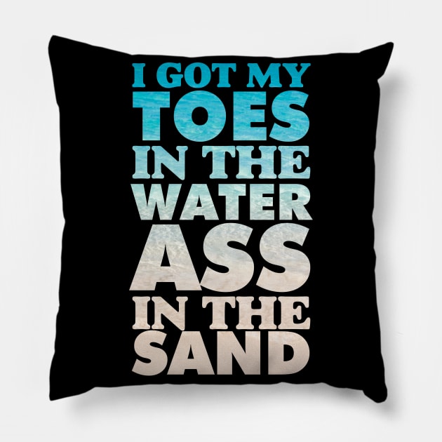 I Got My Toes In The Water Ass In The Sand Pillow by JB.Collection