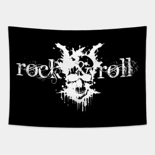 rock and roll skull design Tapestry