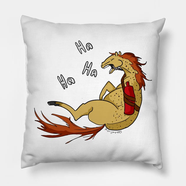 Laughing Horse Pillow by Make_them_rawr