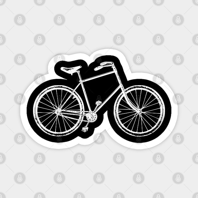 White Vintage Bicycle Magnet by Vintage Boutique