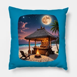 Nighttime Beach fun Pillow