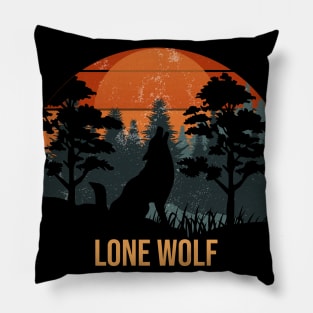 Lone wolf howling in the forest Pillow