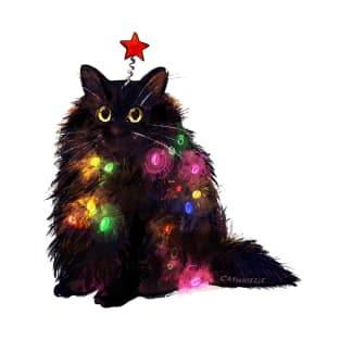 Christmas Lights Cat T-Shirt