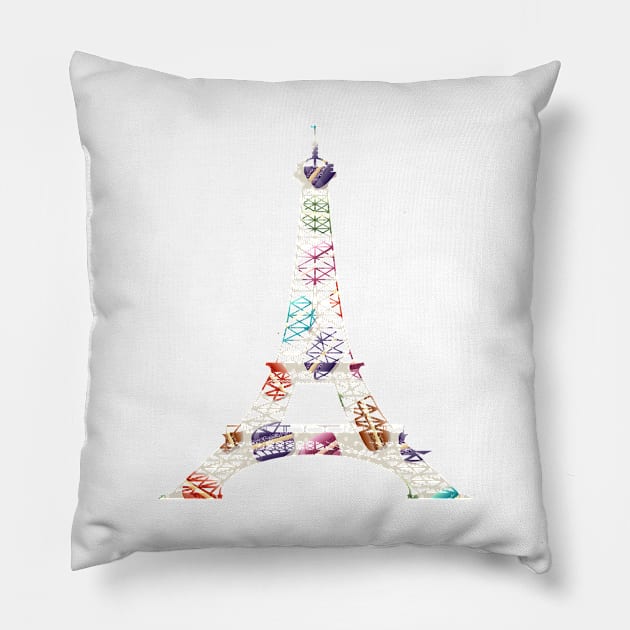 Eiffel tower Pillow by Polli