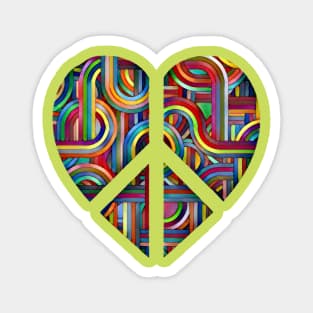 Colorful Abstract Heart-Peace Symbol Magnet