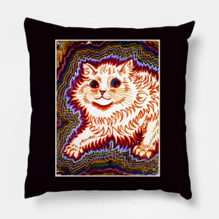 Cat  : A Louis Wain abstract psychedelic Art Print Pillow