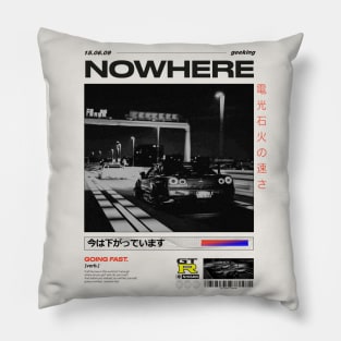 Car Drift Orange Streetwear Design Pillow