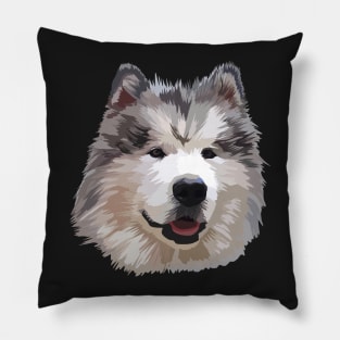 Cute Alaskan Malamute Pillow