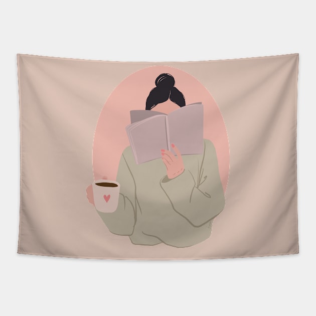 MORNING COFFEE Tapestry by Tyne Bobier Illustrations