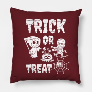 Trick or treat, cute grim reaper, cute mummy, Halloween Pillow