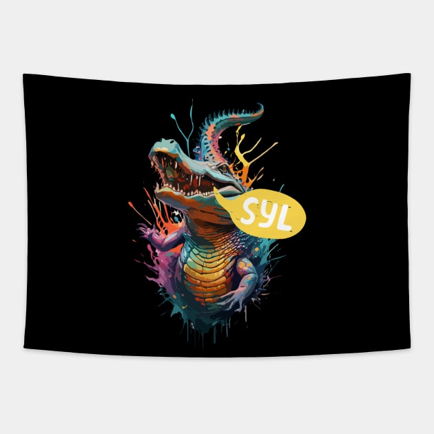 SYL - See You Later, Alligator Tapestry by Janickek Design