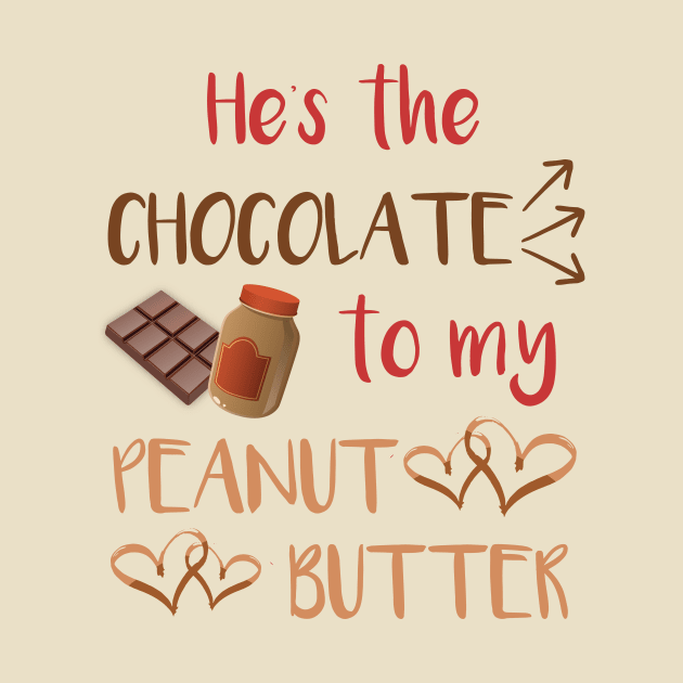 Peanut Butter and Chocolate Couples Shirt for Her by LacaDesigns