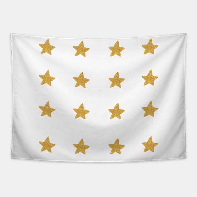 Gold star sticker sparkling gold star Tapestry by Maroon55
