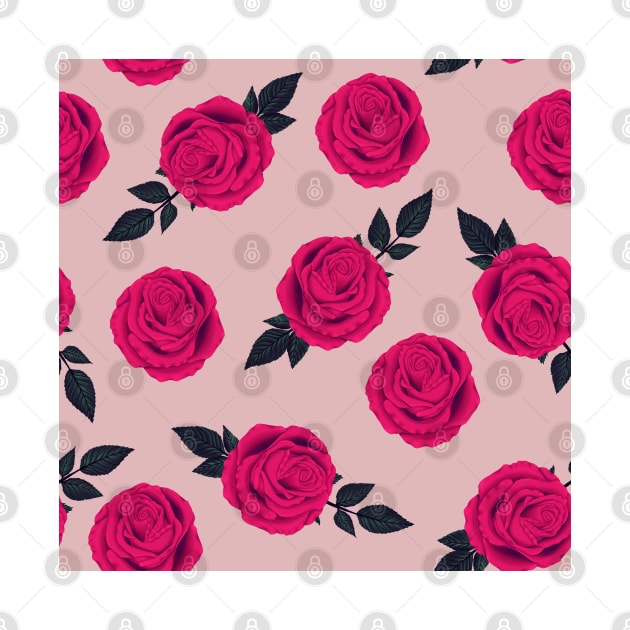 Pink Roses Pattern by GraphiscbyNel