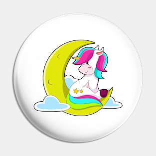 Unicorn with Clouds & Moon Pin