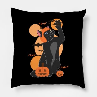 HALLOWEEN PUMPKIN BLACK CAT Pillow