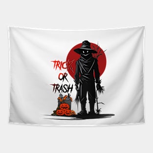 trick or trash scarecrow Tapestry