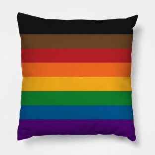 Solid Inclusive Rainbow Pride Flag Pillow