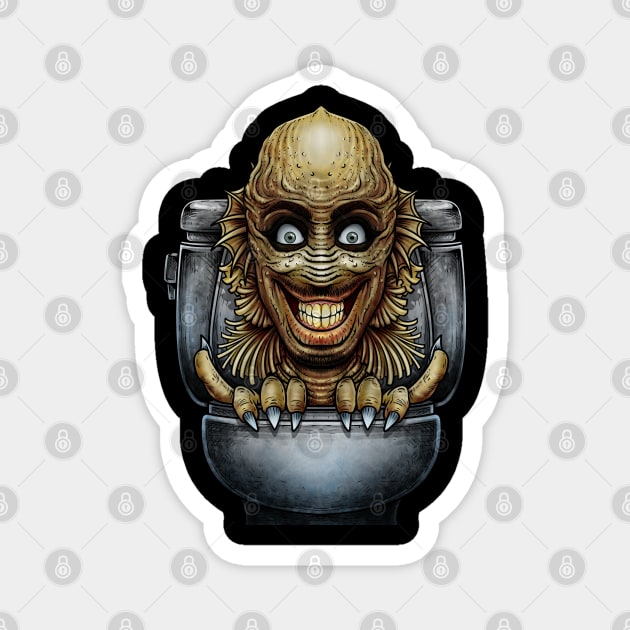 Horror toilet Monster #42 Magnet by Winya