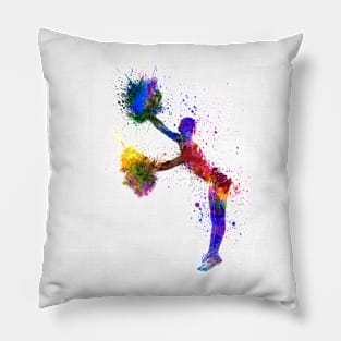 Sports cheerleader in watercolor Pillow