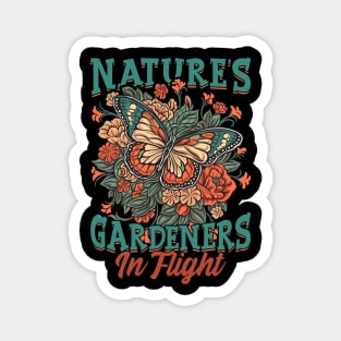 Pollinator Butterfly & Flowers Cottage core Aesthetic Magnet