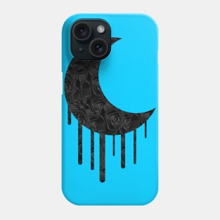 Black Rose Moon (blue) Phone Case