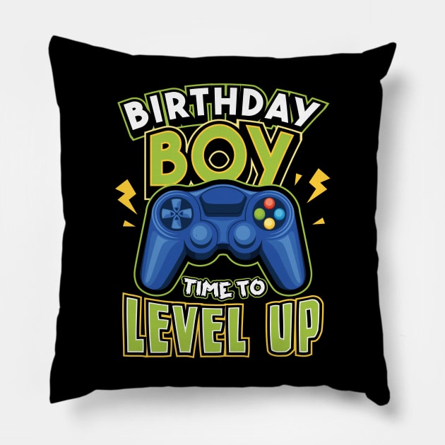 Birthday Boy Time to Level Up Gamer Pillow by aneisha