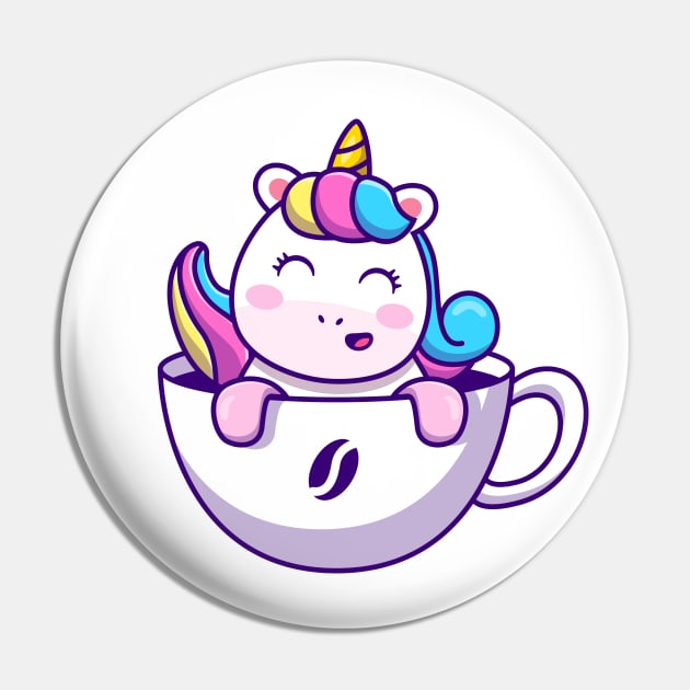 Cute Unicorn In Cup Coffee Pin by Catalyst Labs