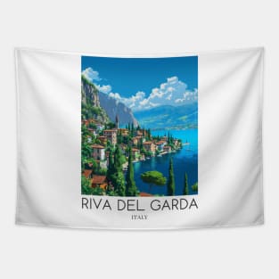 A Pop Art Travel Print of Riva del Garda - Italy Tapestry