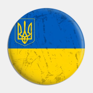 Vintage Ukrainian Flag Trident Pin