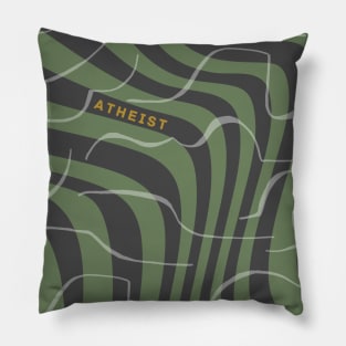 Atheist Pattern Green Waves Pillow