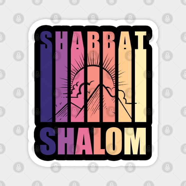 Shabbat Shalom Vintage Sunset Magnet by DPattonPD