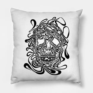 skull 8 black Pillow