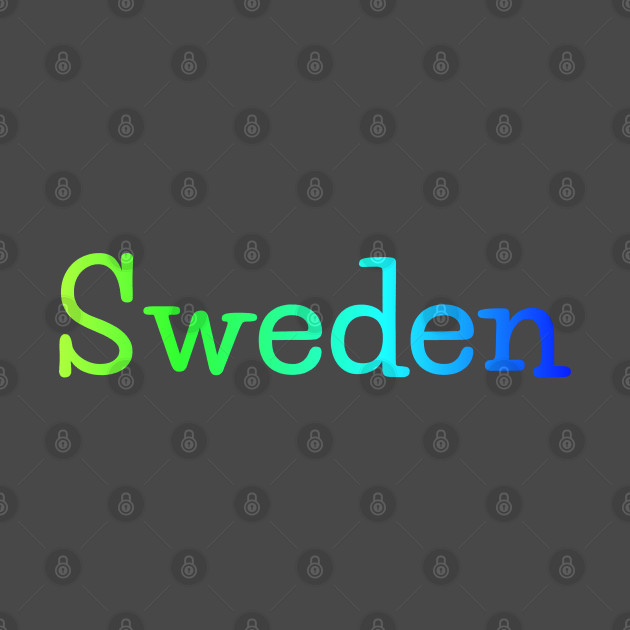 Sweden Typography i Gradient Flag Colors by Nisuris Art