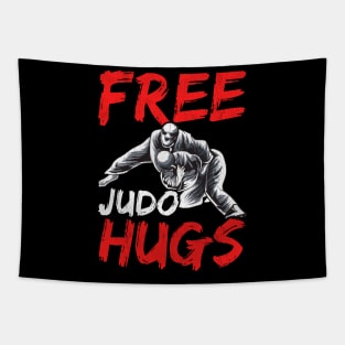 Funny Free Judo Hugs MMA Mixed Martial Arts Pun Tapestry