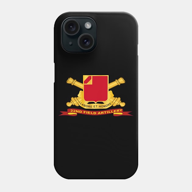 22nd Field Artillery w Br - Ribbon Phone Case by twix123844